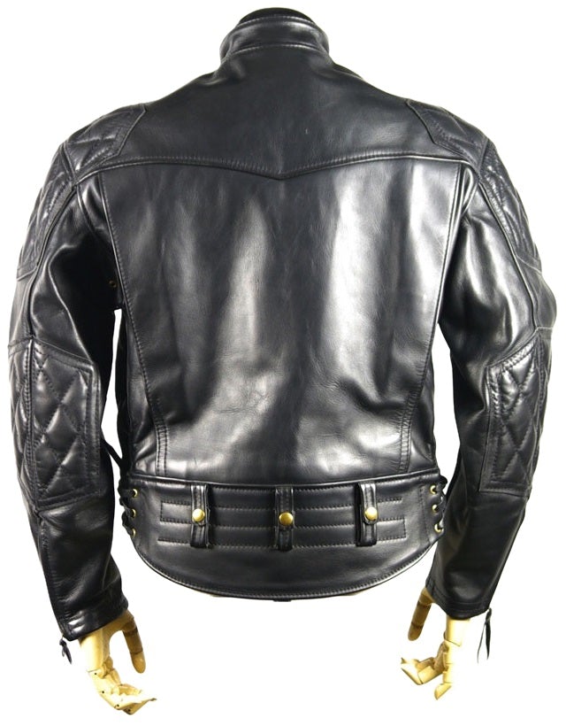 Men’s Leather Padded Jacket – Black – Zipper Closure