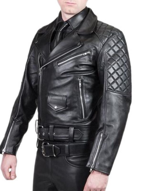 Men’s Leather BLUF Jacket – Black – Zipper Closure