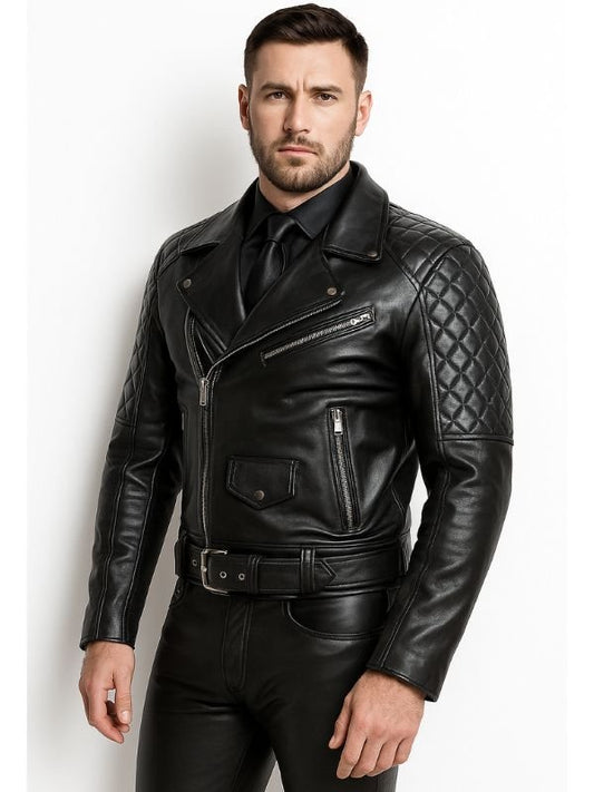 Men’s Leather BLUF Jacket – Black – Zipper Closure
