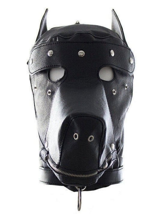 Leather Dog-Style Mask – Costume & Themed Events – Black