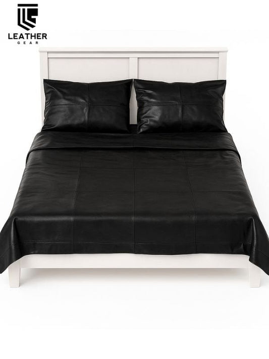 Soft Leather Bed Sheet – Black – Durable & Smooth Finish