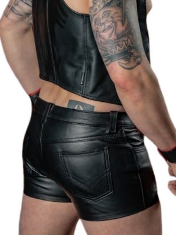 Classic Black Leather Shorts