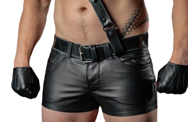 Classic Black Leather Shorts