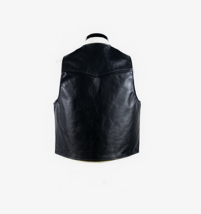 Classic Black Leather Vest