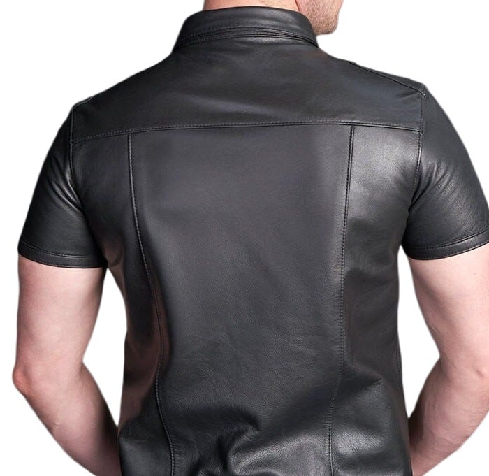 Classic Black Leather Shirt