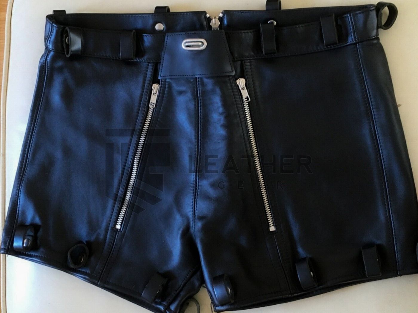 Leather Costume Shorts – Adjustable Fit – Black