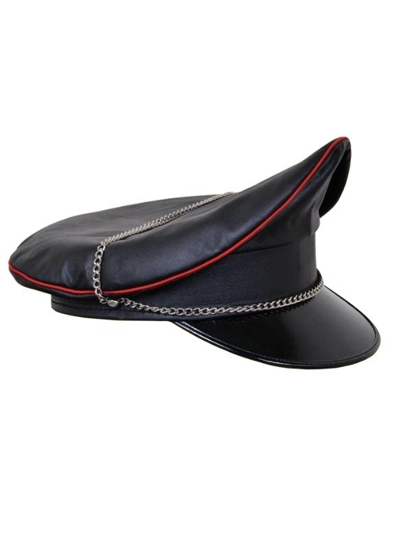 Leather Cruising Cap – Black – Adjustable Strap