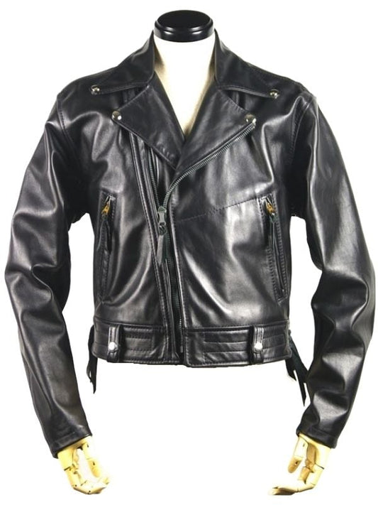 Men’s Black Leather Jacket – Zipper Closure – Classic Fit