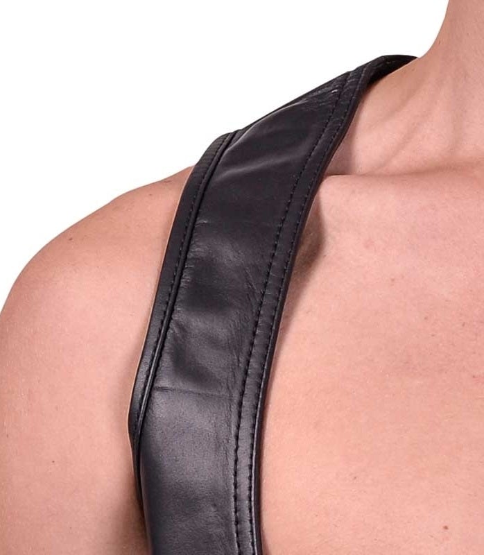 Men’s Leather Fashion Vest – Black – Zipper Closure
